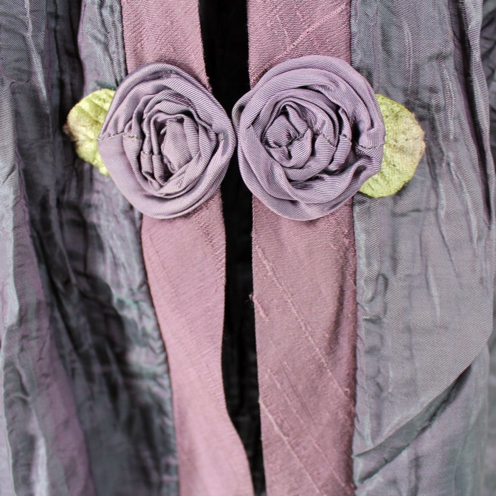 VTG Lee Andersen 2PC Crushed Iridescent Set Long Geode Dress & Pomp Jacket - Picture 4 of 16